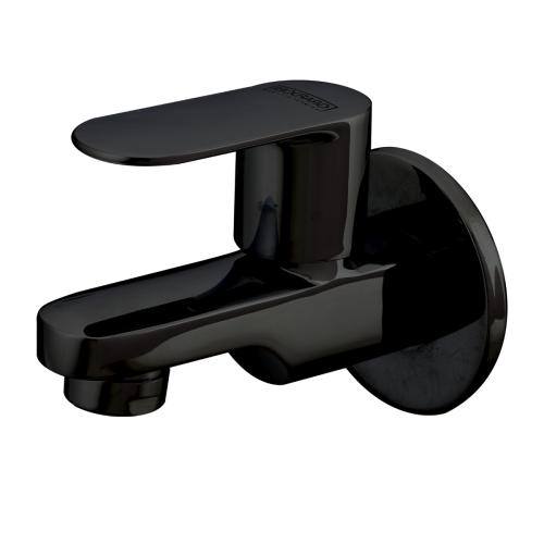 Bib Cock Short Body with Wall Flange Matt Black